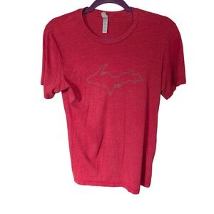 Bella Canvas Upper Peninsula Michigan Graphic Tee Heather Red Small